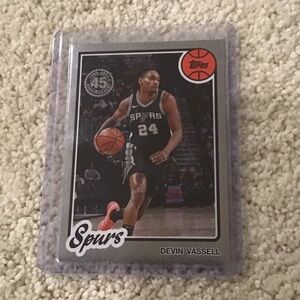 Topps Spurs Basketball Card with Black and White Design